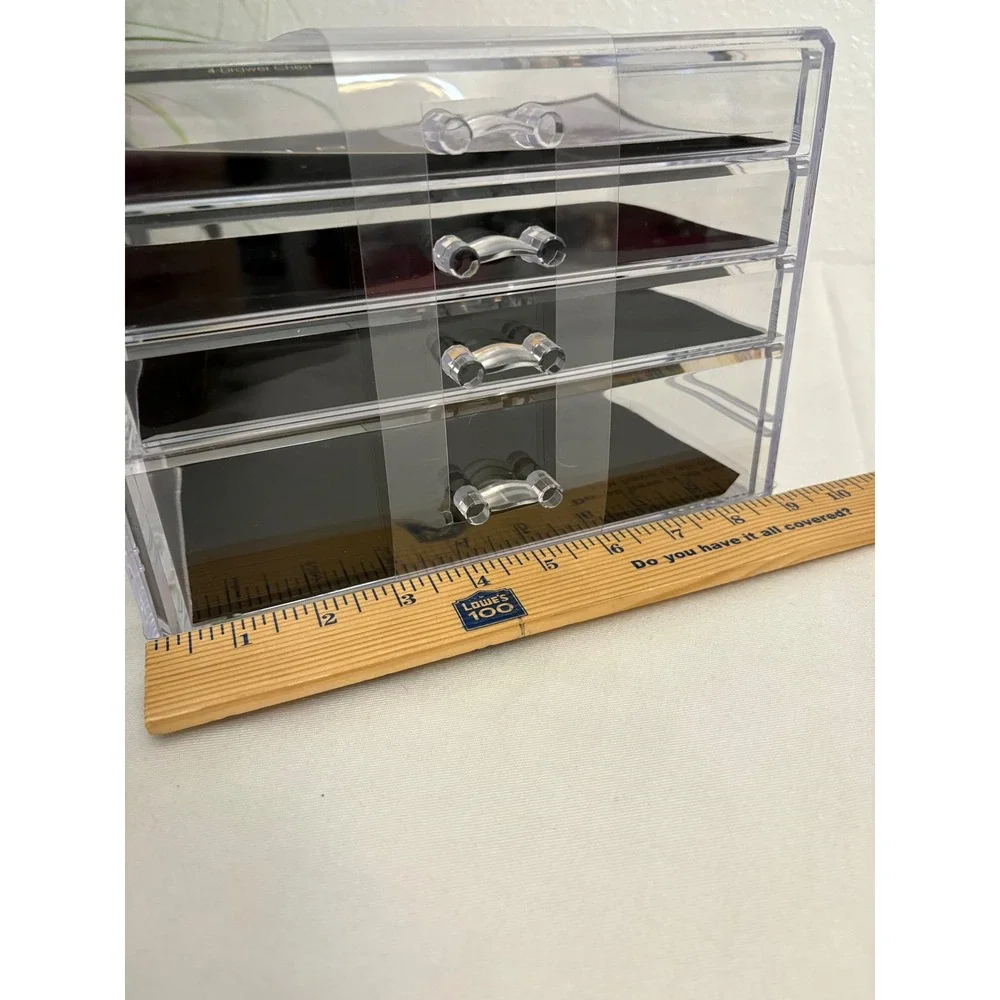 Bino Clear Acrylic 4 Drawer Organizer Chest Makeup Jewelry Storage Cosmetic‎